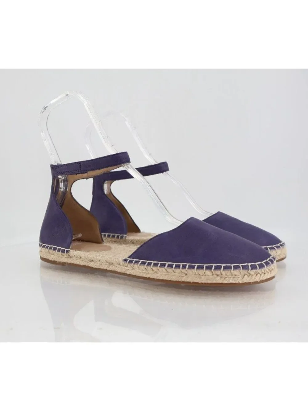 Eileen Fisher Women Lala Espadrille Flat Size 11 Blue Purple Leather Ankle Strap